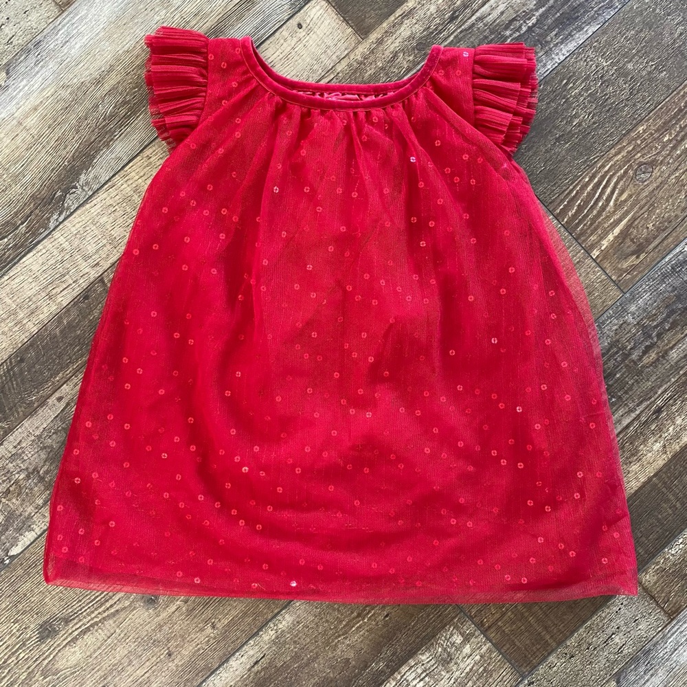 Cat & Jack Red Sequin and Tulle Dress